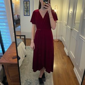 Chelsea 28 Red Velvet Wrap Dress